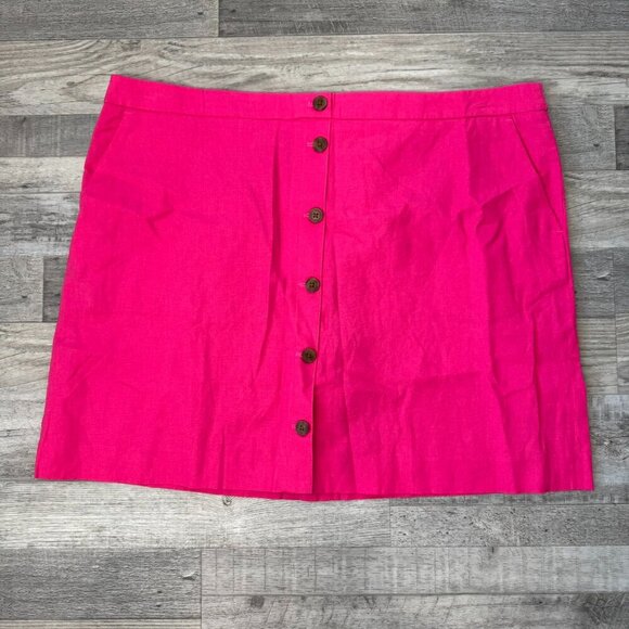 J. Crew Dresses & Skirts - J. Crew NWT Linen Blend Pink Button Front Skirt O14